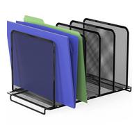 Simple Houseware Expandable 5 Section Upright File Sorter Organizer, Black