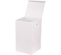 Simple Houseware Foldable Laundry Hamper Basket with Lid, White