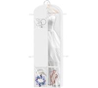 Simple Houseware Heavy Duty Garment Bag For Suits, Tuxedos, Dresses, Coats, White, 70-Inch Long w/ Pocket