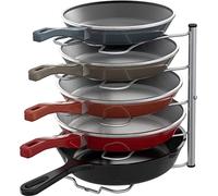 Simple Houseware Kitchen Cabinet Pantry Pan and Pot Lid Organizer Rack Holder, Silver (CO-05A-G)
