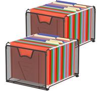 Simple Houseware Mesh Hanging File Folder Organizer, 2 Packs, Black