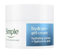 Simple Hydrate+ Facial Moisturiser, Hydrating Actives + Hyaluronic Acid, Multi-Layer* Hydration up to 100 Hours, Gel Cream Day Moisturiser for Sensitive Skin, 50 ml