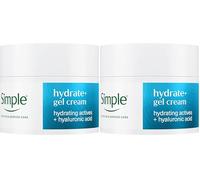 Simple Hydrate+ Facial Moisturiser, Hydrating Actives + Hyaluronic Acid, Multi-Layer* Hydration up to 100 Hours, Gel Cream Day Moisturiser for Sensitive Skin, 50 ml (Pack of 2)