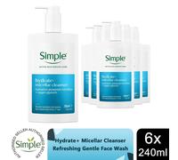 Simple Hydrate+ Micellar Cleanser Gentle Refreshing Face Wash 240ml, 6 Pack