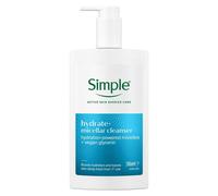 Simple Hydrate+ Micellar Facial Cleanser hydration-powered micelles + vegan glycerin boosts hydration and leaves skin dewy-fresh from the first use 240 ml