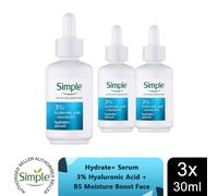 Simple Hydrate+ Serum 3% Hyaluronic Acid + B5 Moisture Boost 30ml, 3 Pack
