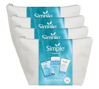 Simple Hydrating Skin Regime Gift Set - 4 Pack, Sheet Mask, Micellar Facial Gel Wash & Quench Cream - Deep Moisture, Gentle Cleansing & Nourishing Skincare for All Skin Types