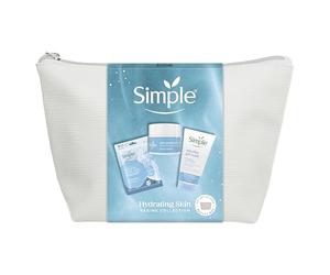 Simple Hydrating Skin Regime Gift Set with a gel wash, a sheet mask, a gel cream, and a beauty bag perfect gifts for any occasion 3 piece