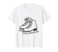 Simple Ice Skates Line Drawing Winter Sports Graphic Value Graphic T-Shirt, Men, White, L