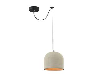 Simple Industrial Ceiling Pendant Light, Grey Cement Lamp Shade, Round, Adjustable height, Long cord, Black metal base, Contemporary, loft, nordic, rustic design, 1 Bulb E27 40W 220-240V not incl