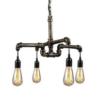 Simple Industrial Feng Shui Pipe Led Chandeliers 4 Lights V-intage Metal Water Ceiling Light Steam Punk Ming Suspension,Chandelier