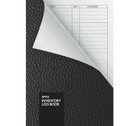 Simple Inventory Log Book: 110 Pages | DIN A5 | Simple Inventory Tracker | Black Leather Look | Durable Softcover