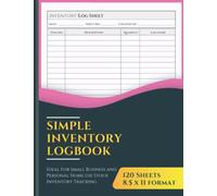 Simple Inventory Logbook for small business and personal home use | Effective Stock Inventory Organizer | Smart Modern design cover in Pink and Dark ... note taking | Ideal Small Business Stationary