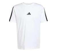 adidas Men's Essentials Three Stripes Single Jersey Shirt, White/Black, S