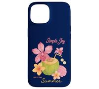 Simple Joy Summer Tropical Coconut Floral Beach Case for iPhone 15