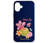 Simple Joy Summer Tropical Coconut Floral Beach Case for iPhone 16 Plus