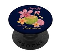 Simple Joy Summer Tropical Coconut Floral Beach PopSockets Adhesive PopGrip
