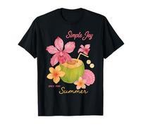 Simple Joy Summer Tropical Coconut Floral Beach T-Shirt