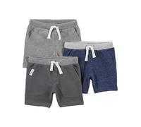 Simple Joys by Carter's Babies, Toddlers, and Boys' Knit Shorts, Pack of 3, Navy Heather/Charcoal Heather/Grey, 6-9 Months