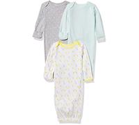 Simple Joys by Carter's Baby 3-Pack Neutral Cotton Sleeper Gown Wearable Blanket, Grey/Green/Yellow, 0 Months (Pack of 3)