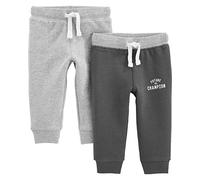 Simple Joys by Carter's Baby Boys' 2-Pack Athletic Knit Jogger Pants, Light Grey Heather/Dark Grey, 18 Months (Pack of 2)