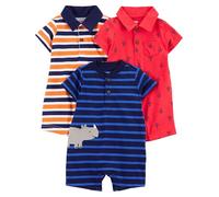 Simple Joys by Carter's baby-boys 3-pack Rompers, Anchor/Rhino/Stripe, Newborn