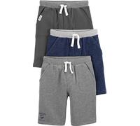 Simple Joys by Carter's Baby Boys' Multi-Pack Knit Shorts, Navy Heather/Charcoal Heather/Grey, 5 Years (Pack of 3)