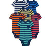 Simple Joys by Carter's Baby Boys' Short-Sleeve Bodysuit, Pack of 6, Colour Block/Rugby Stripe, Premature