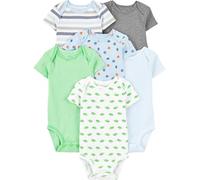 Simple Joys by Carter's Baby Boys' Short-Sleeve Bodysuit, Pack of 6, Multicolour/Dinosaur/Sports/Stripes, Premature