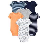 Simple Joys by Carter's Baby Boys' Short-Sleeve Bodysuit, Pack of 6, Multicolour/Sailboats/Stripes, Premature