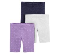 Simple Joys by Carter's Baby Girls' 3-Pack Bike Shorts, Purple/Denim/Grey, 3-6 Months (Pack of 3)
