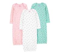 Simple Joys by Carter's Baby Girls' 3-Pack Cotton Sleeper Gown Sleep Sets & Accessories, Pink/Mint Green/White, 0-3 Months (Pack of 3)