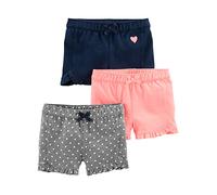 Simple Joys by Carter's Baby Girls' 3-Pack Knit Shorts, Pink/Grey/Navy, 4 Years (Pack of 3)