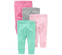 Simple Joys by Carter's Baby Girls' 4-Pack Pant, Mint Green/Pink/Grey, 0 Months (Pack of 4)