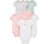 Simple Joys by Carter's Baby-Girls 6-Pack Short-Sleeve Bodysuit, Multicolor/Cat/Dots/Floral, Preemie