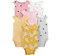 Simple Joys by Carter's Baby-Girls 6-Pack Short-Sleeve Bodysuit, Multicolor/Dots/Floral/Stripe, Preemie