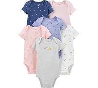 Simple Joys by Carter's Baby Girl's 6-Pack Short-Sleeve Bodysuit Shirt, Multicolour/Butterflies/Dots/Ducks/Stripes, Premature