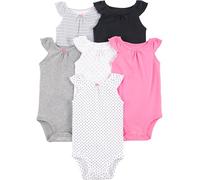 Simple Joys by Carter's baby-girls 6-pack Short-sleeve BodysuitBodysuit, Multicolor/Dots/Hearts, 0- 3 Months