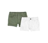 Simple Joys by Carter's Baby Girls' Denim Shorts, Olive/White, 12 Months