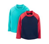 Simple Joys by Carter's Boys' 2-Pack Assorted Rashguard Sets, Blue/Red, 6-9 Months