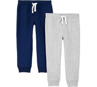 Simple Joys by Carter's Boy's 2-Pack Pull on Fleece Pants, Grey Heather/Navy, 2 Years (Pack of 2)