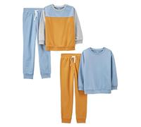 Simple Joys by Carter's Boys' 4-Piece Sweatshirt Set, Gold/Blue, 4-5 Years (Pack of 2)