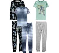 Simple Joys by Carter's Boys' 6-Piece Snug-Fit Cotton Pyjama Set, Pack of 6, Multicolour/Stripes/Transformers, 6 Years