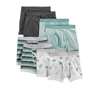 Simple Joys by Carter's Boys' 8-Pack Underwear, Dark Grey/Green Mini Stripes/Grey Dinosaur/Stripes, 2-3 Years (Pack of 8)