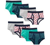 Simple Joys by Carter's Boys' 8-Pack Underwear, Multicolour/Firetruck/Stripes, 4-5 Years (Pack of 8)