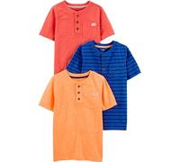 Simple Joys by Carter's Boys' Short-sleeve Shirts, Pack of 3, Orange/Blue/Red, 4 Years