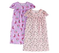 Simple Joys by Carter's Girls' 2-Pack Nightgowns, Animal Print/Fairy, 6-7