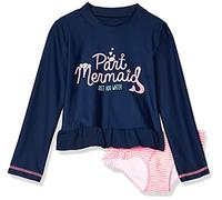 Simple Joys by Carter's Girls' 2-Piece Assorted Rashguard Sets, Navy Mermaid/Pink Stripes, 5 Years