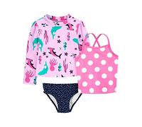 Simple Joys by Carter's Baby Girls' 3-Piece Assorted Rashguard Sets Rash Guard, Navy Dots/Pink Polka Dot/Sea Life, 6-9 Months