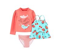 Simple Joys by Carter's Girls' 3-Piece Assorted Rashguard Sets, Orange Sea Life/Red Fruit/Stripe, 4T, Orange Sea Life/Red Fruit/Stripe, 4 Years